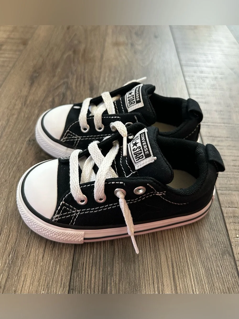 Converse Toddler All Star Street Ox Sneakers Shoes Size 7 Black White Low Top
